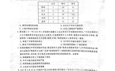 江西省吉安市2025届高三上学期1月期末教学质量检测历史_2025年1月_250124江西省吉安市2024-2025学年高三上学期期末教学质量检测（全科）