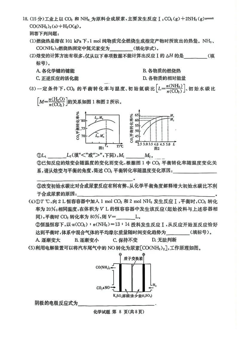 湖南省九校联盟2024-2025学年高三下学期第二次联考化学试卷+答案_2025年3月_250314湖南省九校联盟2024-2025学年高三下学期第二次联考