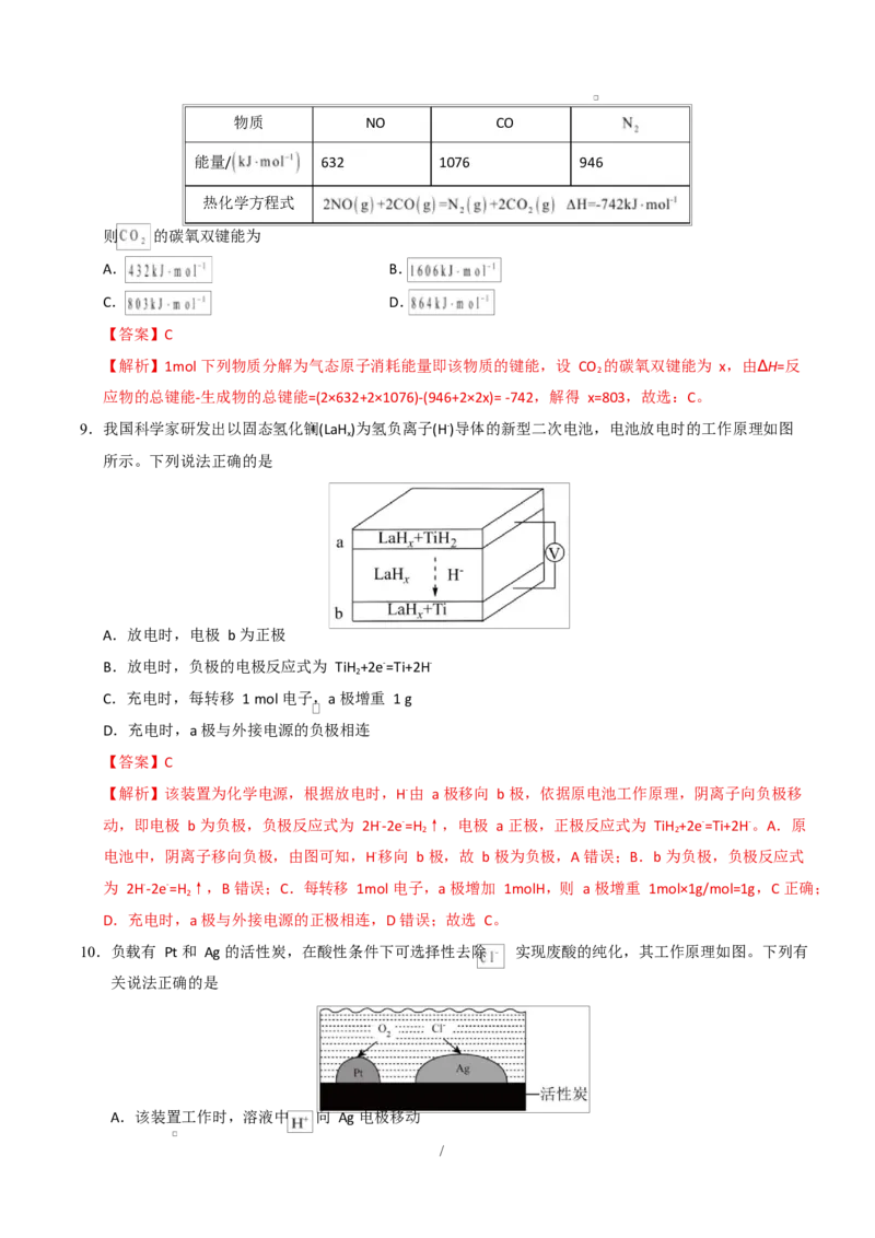 高二化学第一次月考卷（全解全析）（江苏专用）(1)_1多考区联考_2510092025-2026学年高二化学上学期第一次月考