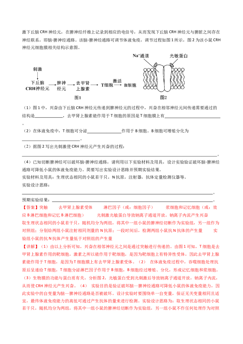 专题26实验与探究（解析卷）_近10年高考真题汇编（必刷）_十年（2014-2024）高考生物真题分项汇编（全国通用）_十年（2014-2023）高考生物真题分项汇编（全国通用）