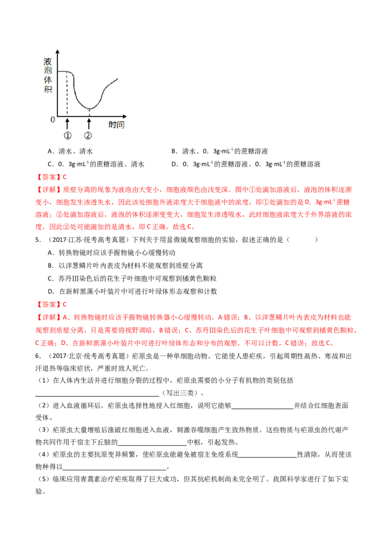 专题26实验与探究（解析卷）_近10年高考真题汇编（必刷）_十年（2014-2024）高考生物真题分项汇编（全国通用）_十年（2014-2023）高考生物真题分项汇编（全国通用）