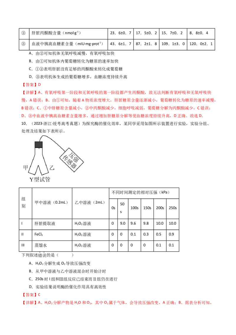 专题26实验与探究（解析卷）_近10年高考真题汇编（必刷）_十年（2014-2024）高考生物真题分项汇编（全国通用）_十年（2014-2023）高考生物真题分项汇编（全国通用）