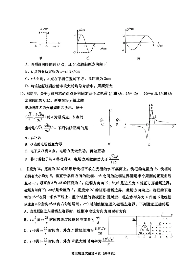 山东省青岛市2024-2025学年高三上学期1月期末物理试题+答案_2025年1月_250126山东省青岛市2025届高三1月期末考