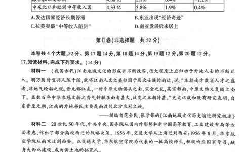 河南省信阳市2024-2025学年高三第二次教学质量检测历史试题+答案_2025年1月_250122河南省信阳市2024-2025学年高三第二次教学质量检测（全科）