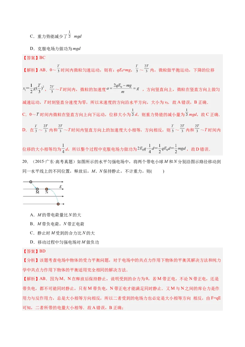 专题39带电粒子在电场运动（一）（解析卷）-十年（2014-2023）高考物理真题分项汇编（全国通用）_近10年高考真题汇编（必刷）_十年（2014-2024）高考物理真题分项汇编（全国通用）