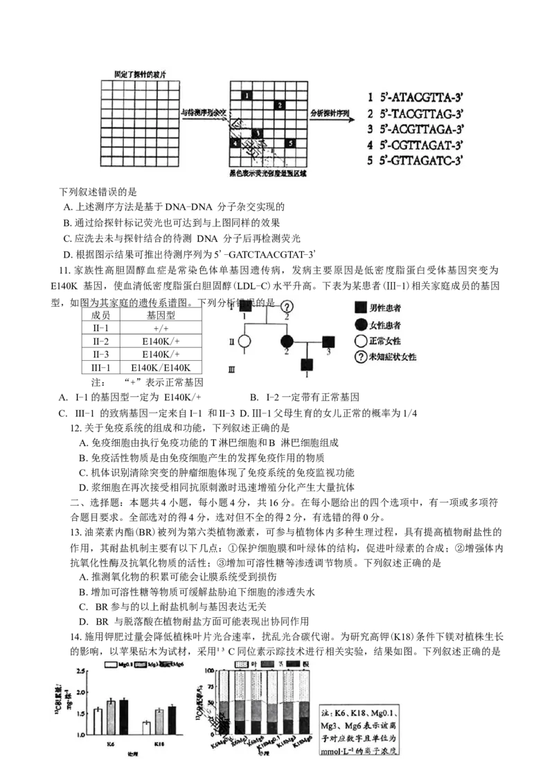 湖南省岳阳市2025届高三下学期教学质量监测（二）生物学试题（含答案）_2025年4月_250417湖南省岳阳市2025届高三教学质量监测（二）（全科）