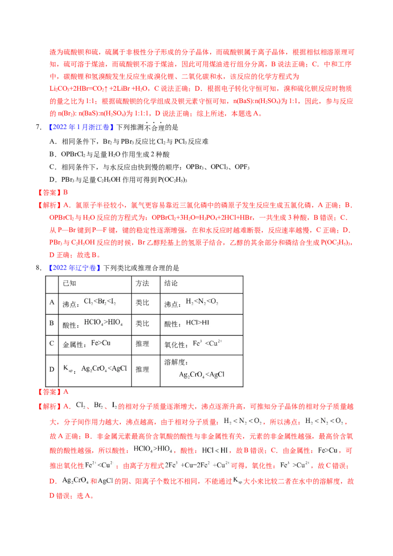 专题24氯及其化合物卤素（解析卷）_近10年高考真题汇编（必刷）_十年（2014-2024）高考化学真题分项汇编（全国通用）_十年（2014-2023）高考化学真题分项汇编（全国通用）