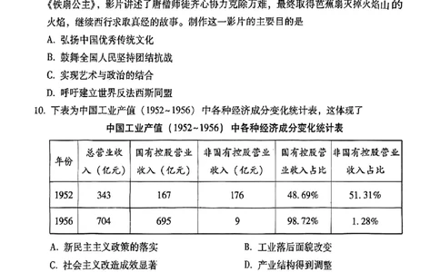 历史+2025届高三云南师大附中试卷及答案（月考九）_2025年5月_250518云南师大附中2025届高考适应性月考卷（九）