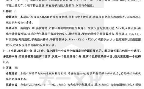 海南省天一大联考2024-2025学年高三学业水平诊断（四）化学详细答案_2025年4月_250412海南省天一大联考2024-2025学年高三学业水平诊断（四）（全科）