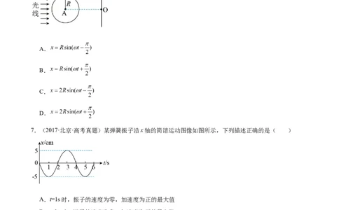 专题32机械振动（原卷卷）-十年（2014-2023）高考物理真题分项汇编（全国通用）_近10年高考真题汇编（必刷）_十年（2014-2024）高考物理真题分项汇编（全国通用）