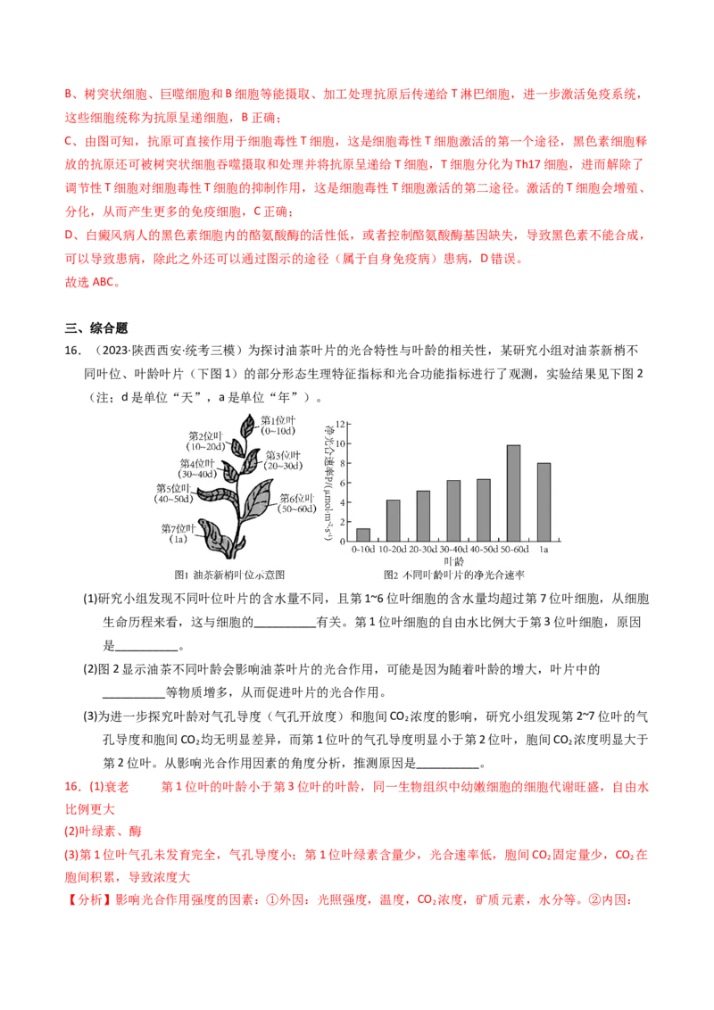 专题05细胞的生命历程（解析卷）_近10年高考真题汇编（必刷）_十年（2014-2024）高考生物真题分项汇编（全国通用）_2023年高考真题和模拟题生物分项汇编（全国通用）