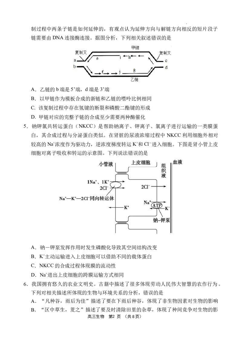 海南省文昌中学2024-2025学年高三下学期第五次月考（4月）生物_2025年4月_250424海南省文昌中学2024-2025学年高三下学期第五次月考（4月）（全科）