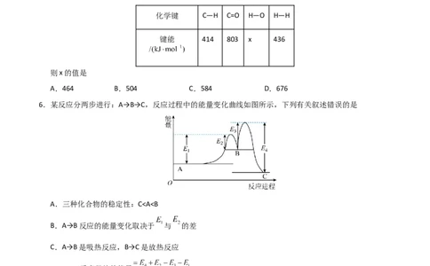 高中二年级化学第一次月考卷（考试版）测试范围：第一章（人教版2019）A4版(1)_1多考区联考_0920（新高考通用）黄金卷：2024-2025学年高二上学期第一次月考（含答题卡word解析版）