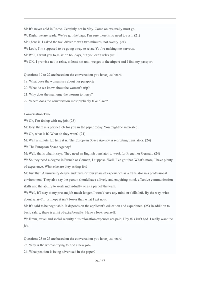 2007年12月英语四级真题及答案（推荐打印）❤_英语四六级整合_英语四六级真题版本二此版为主此文件夹会持续更新_四级真题_1.四级真题+答案解析+听力音频(1989-2025)_2007年12月CET4