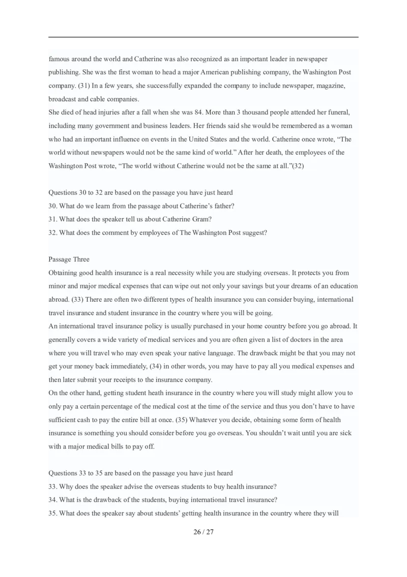 2007年12月英语四级真题及答案（推荐打印）❤_英语四六级整合_英语四六级真题版本二此版为主此文件夹会持续更新_四级真题_1.四级真题+答案解析+听力音频(1989-2025)_2007年12月CET4