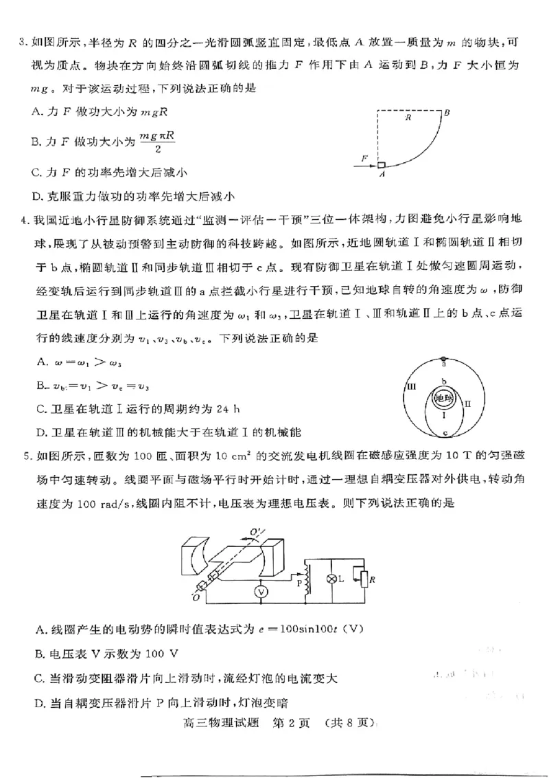 山东名校联盟2025年4月高考模拟考试高三物理试题_2025年4月_250421山东名校考试联盟2025届高三4月高考模拟考试_2025届山东名校联盟高三下学期4月高考模拟考试物理试题