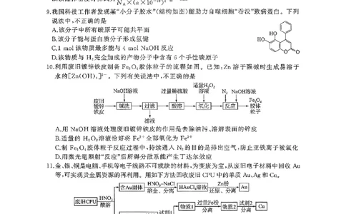 百师联盟2026届高三上学期开学摸底联考化学试题（含答案）_2025年9月_250902百师联盟2026届高三上学期开学摸底联考