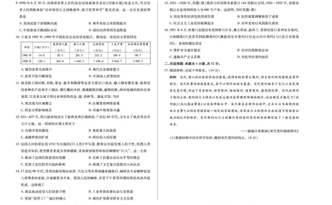 历史天一大联考&middot;河南省2025-2026学年高三年级上学期开学考_2025年9月_250906天一大联考&middot;河南省2025-2026学年高三年级上学期开学考（全科）