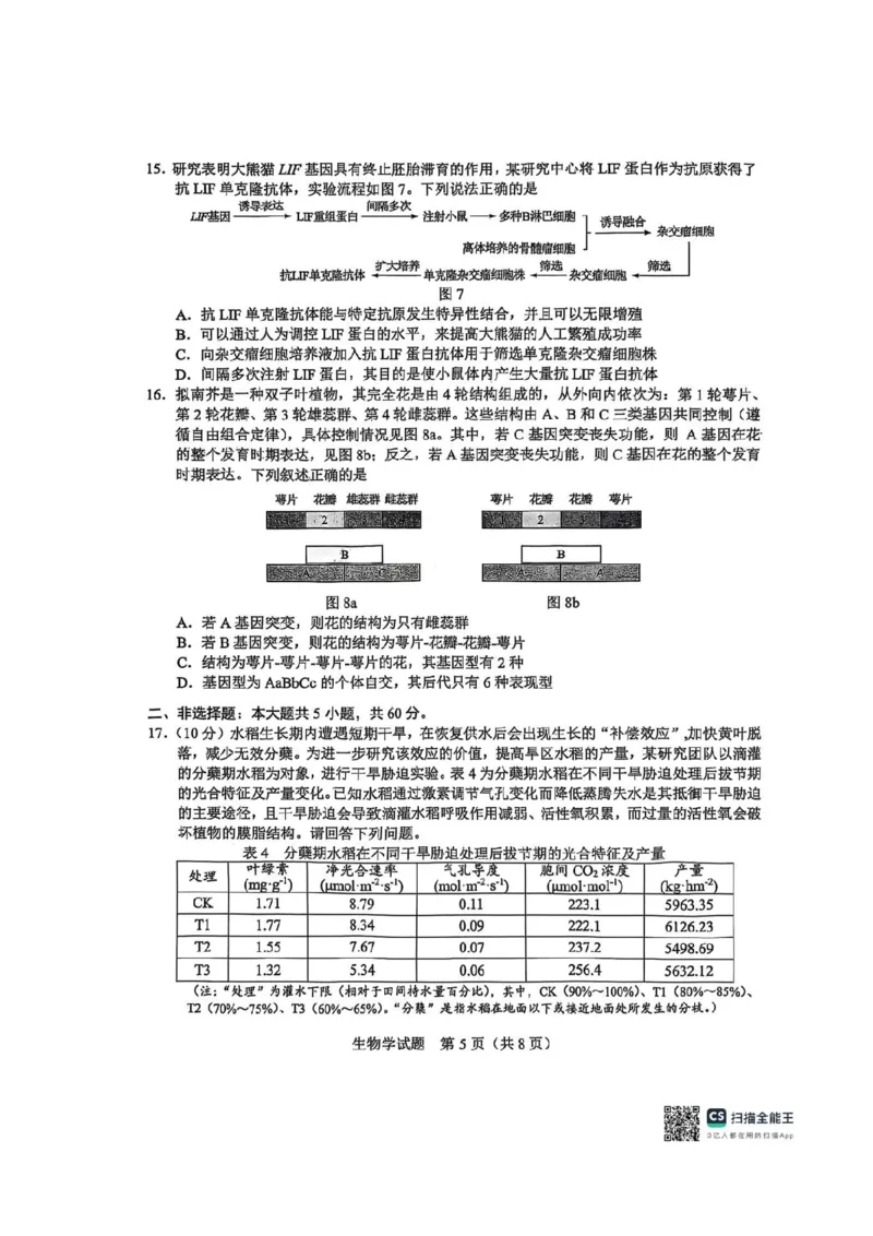 广西接班人教育2026届高中毕业班适应性测试生物_2025年10月_12026年试卷教辅资源等多个文件_251029基础教育高质量发展共同体&middot;广西接班人教育2026届高中毕业班适应性测试（全科）