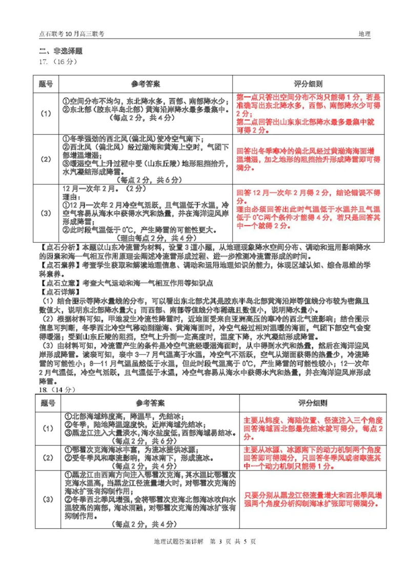 点石联考高三10月联考地理试题参考答案_2025年10月_251012辽宁省点石联考2025-2026学年度上学期高三10月份联合考试（全科）_辽宁点石联考2025-2026学年高三10月联合考试地理试题