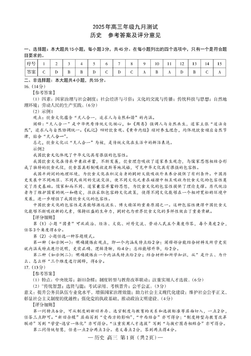 历史高三答案210X297_Print_2025年9月_250917江西省南昌市零模2026届高三上学期九月测试（全科）_江西省南昌市零模2026届高三上学期九月测试历史
