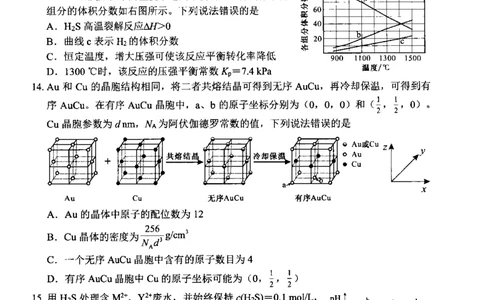 四川省绵阳市高中2022级第二次诊断性考试化学_2025年1月_250117四川省绵阳市高中2022级第二次诊断性考试（全科）_四川省绵阳市高中2022级第二次诊断性考试化学