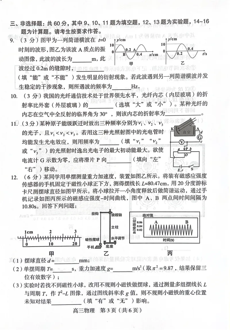 福建省龙岩市2025年高中毕业班五月教学质量检测物理_2025年5月_250510福建省龙岩市2025年高中毕业班五月教学质量检测（全科）