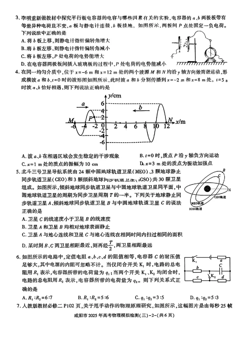 物理试卷_2025年5月_0501陕西省咸阳市2025年高考模拟检测（三）（咸阳三模）（全科）_陕西省咸阳市2025届高三下学期高考模拟检测（三）物理