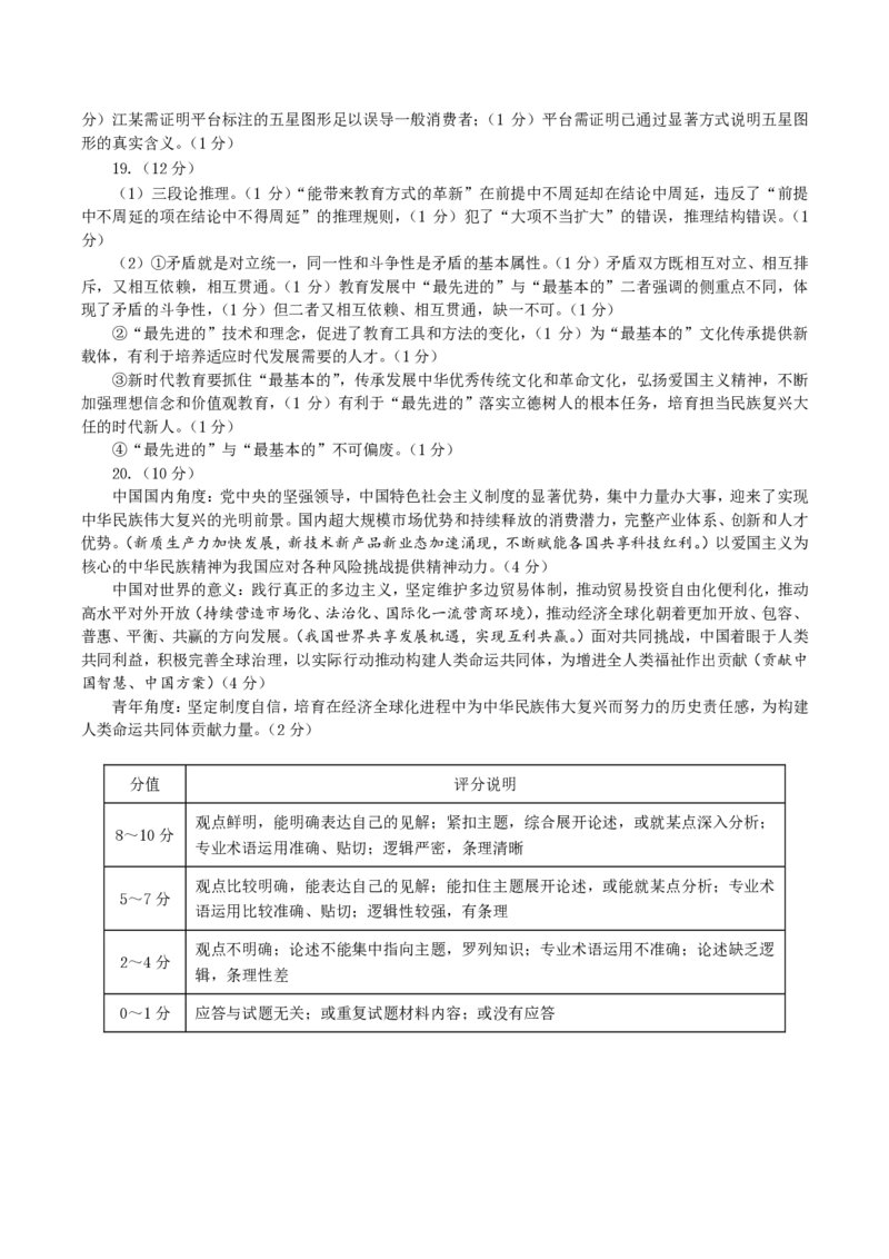 山东省菏泽市2025年高三二模考试政治答案_2025年5月_250511山东省菏泽市2025年高三二模考试（菏泽二模）（全科）