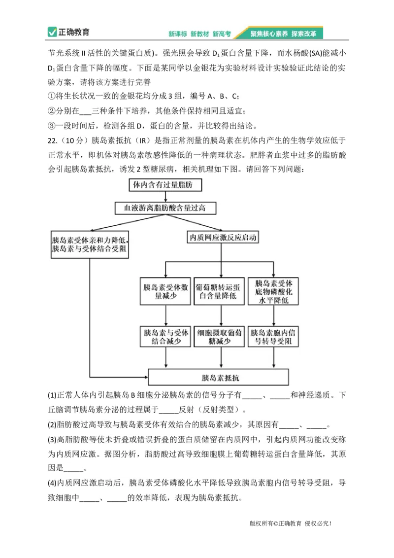 2023届新高考生物金榜猜题卷山东专版_2023高考押题卷_正确教育金榜猜题卷_（新高考）正确教育丨金榜猜题卷_新高考生物