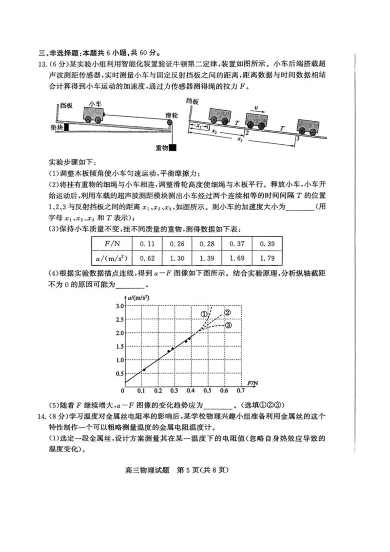 山东省滨州市2025届高三下学期第二次模拟考试物理_2025年5月_250514山东省滨州市2025届高三下学期第二次模拟考试（滨州二模）（全科）