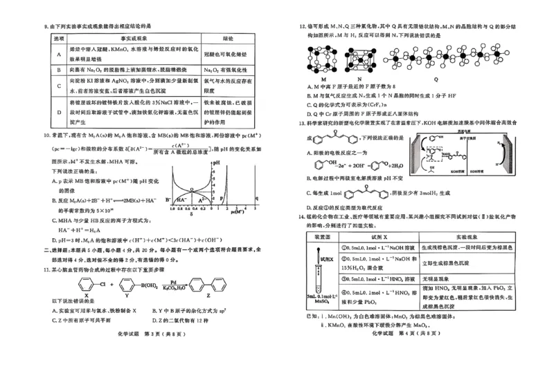 济宁化学试题_2025年3月_250306山东省济宁市2025年高考模拟考试（一模）（全科）_山东省济宁市2025年高考模拟考试（一模）化学