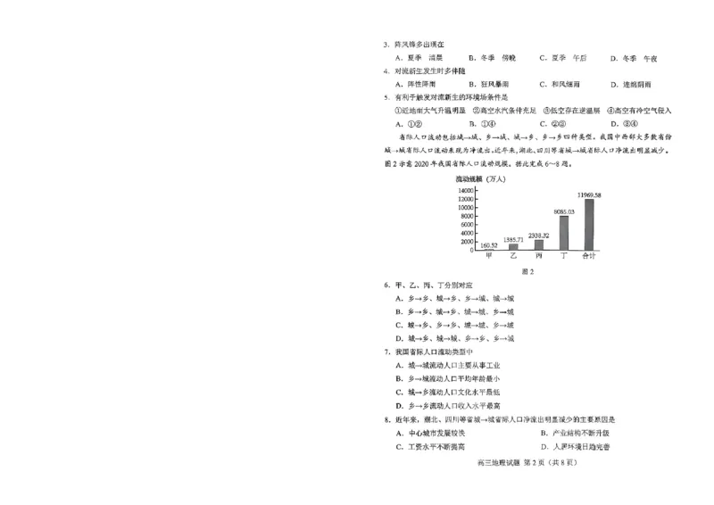 山东省菏泽市2025年高三二模考试地理_2025年5月_250511山东省菏泽市2025年高三二模考试（菏泽二模）（全科）