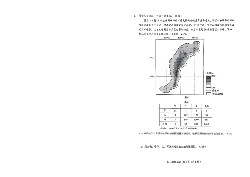 山东省菏泽市2025年高三二模考试地理_2025年5月_250511山东省菏泽市2025年高三二模考试（菏泽二模）（全科）