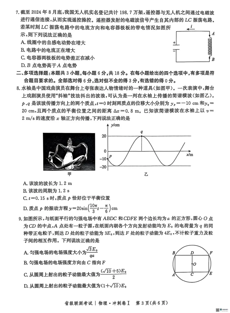 河北省2024-2025高三省级联测考试物理+答案_2025年2月_250227河北省2024-2025高三省级联测考试（冲刺卷I）（全科）