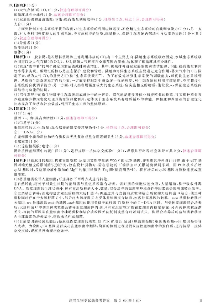 详解版答案-生物_unlocked_2025年9月_250911安徽省华师联盟2025-2026学年高三上学期开学质量检测_安徽省华师联盟2026届高三上学期开学联考生物试题