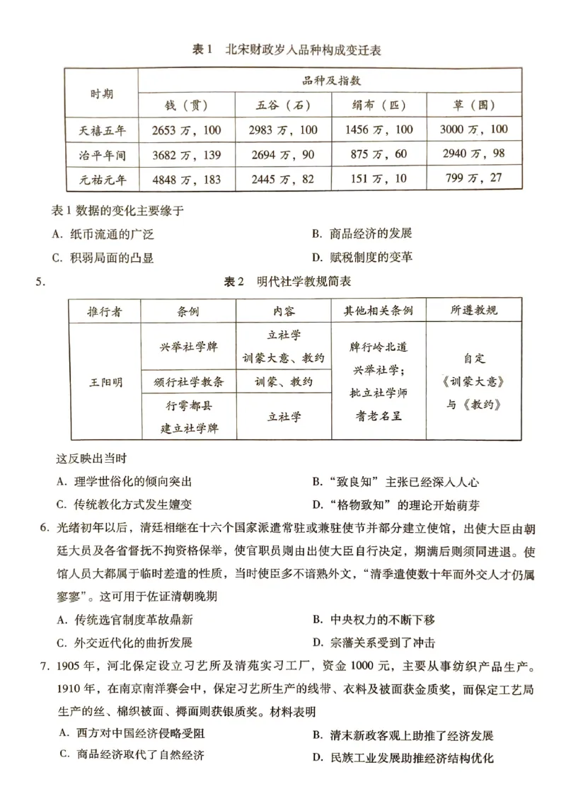 历史试卷_2025年4月_250428琢名小渔河北琢名小渔名校联考普通高中2025届高三年级适应性演练考_2025届河北省名校联考高三下学期模拟预测历史试卷