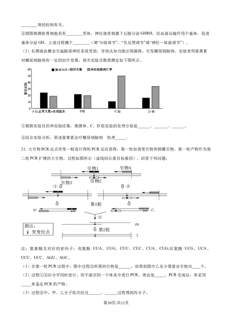 精品解析：湖南省衡阳市第一中学2025-2026学年高三下学期第一次月考生物试卷（原卷版）_2025年8月_250804湖南省衡阳市第一中学2026届高三上学期第一次月考