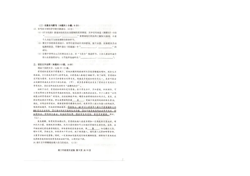 武昌区2025届高三年级上学期期末质量检测语文_2025年1月_250118湖北省武汉市武昌区2025届高三年级上学期期末质量检测（全科）_武昌区2025届高三年级上学期期末质量检测语文
