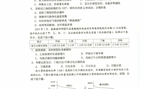 重庆市名校联盟2024-2025学年度第二期第一次联合考试地理_2025年3月_250315重庆市名校联盟2024-2025学年度第二学期第一次联合考试（全科）