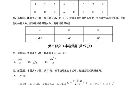 高二数学第一次月考卷（参考答案）（新八省专用）(1)_1多考区联考_0920（新八省专用）黄金卷：2024-2025学年高二上学期第一次月考（含答题卡word解析版）