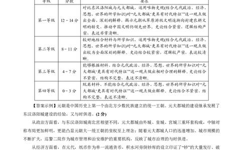 湖南省岳阳市2025届高三上学期教学质量监测（一）历史答案_2025年1月_250122湖南省岳阳市2025届高三上学期教学质量监测（一）（全科）