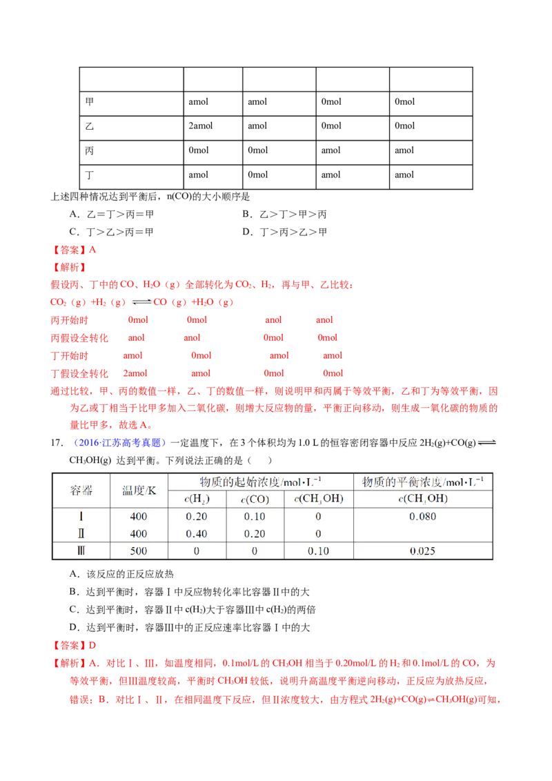 专题54化学平衡的建立与移动（B）（解析卷）_近10年高考真题汇编（必刷）_十年（2014-2024）高考化学真题分项汇编（全国通用）_十年（2014-2023）高考化学真题分项汇编（全国通用）