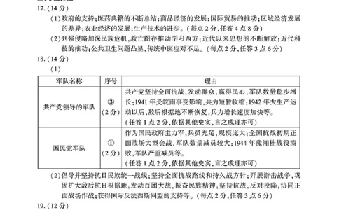 河南三市2025届高三年级第二次质量检测历史答案_2025年3月_250320河南三市（开封市、周口市、商丘市）2025届高三年级第二次质量检测（全科）