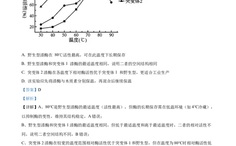 精品解析：重庆实验外国语学校2025-2026学年高三上学期9月月考2生物试题（解析版）_2025年10月_251001重庆实验外国语学校2025-2026学年高三上学期9月月考（二）（全科）