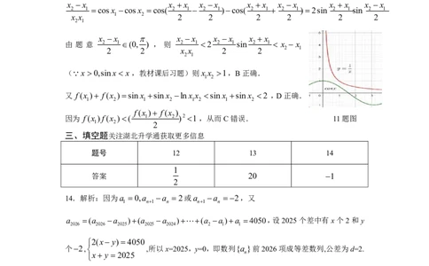 数学答案_2025年3月_250312湖北省七市州高三年级2025年3月联合统一调研测试_数学