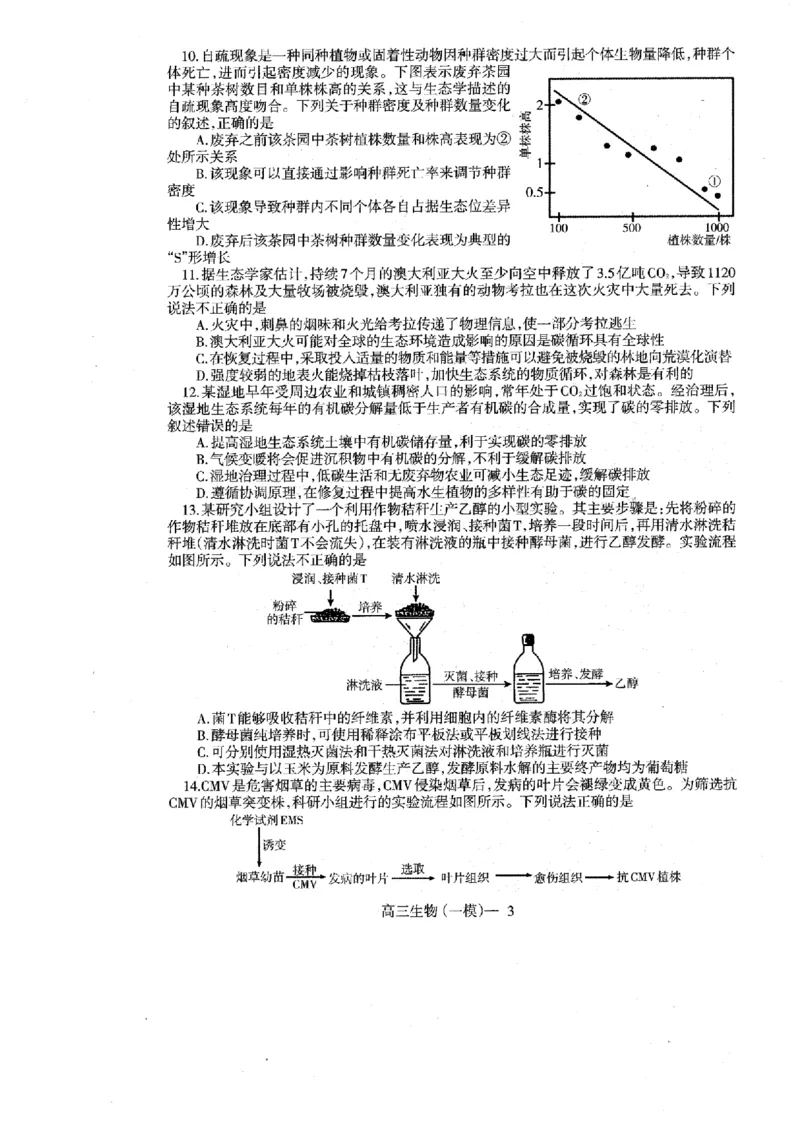辽宁省协作校2024-2025学年度下学期高三第一次模拟考试生物_2025年3月_250328辽宁省协作校2024-2025学年度下学期高三第一次模拟考试（全科）