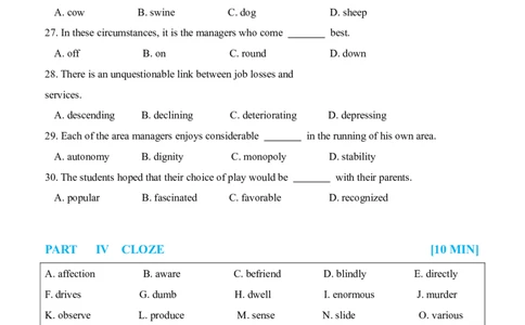03-XH2024专四预测第3套试题_2025专四专八真题及备考资料_2025专四备考资料_022025专四预测押题卷13+5套_2024年专四预测押题卷13套（附听力及答案解析）_2024年专四预测卷5套