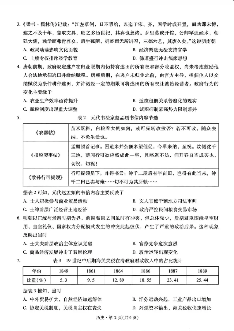 历史+2025云南新高考自主命题冲刺金卷及答案_2025年5月_2505202025年云南省新高考自主命题冲刺金卷（全科）