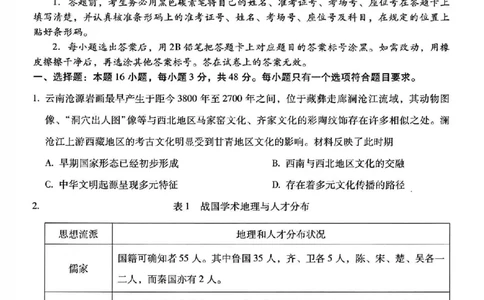 历史+2025云南新高考自主命题冲刺金卷及答案_2025年5月_2505202025年云南省新高考自主命题冲刺金卷（全科）